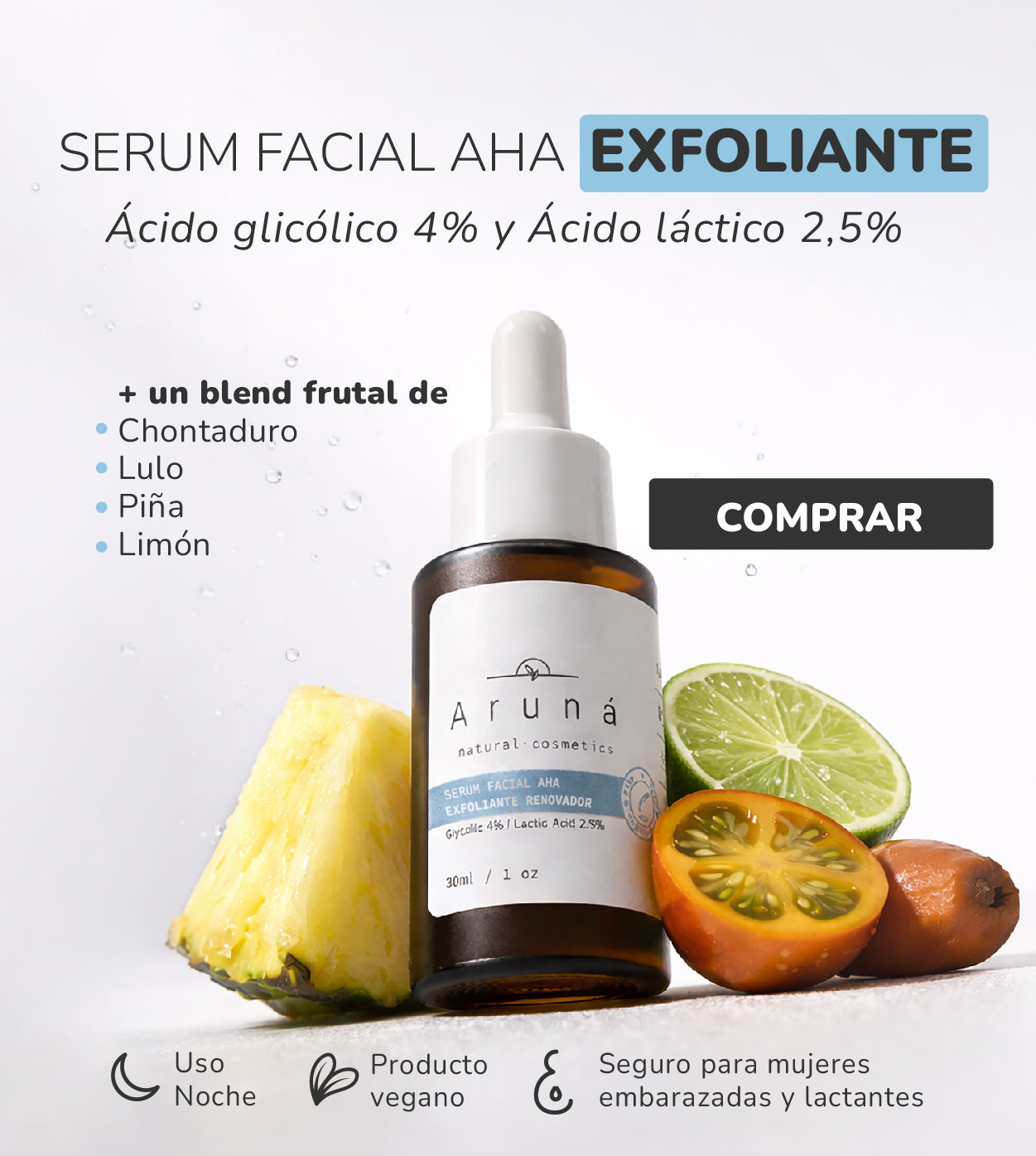 Serum exfoliante ácido glicólico 4% + láctico 2,5% - 30ml